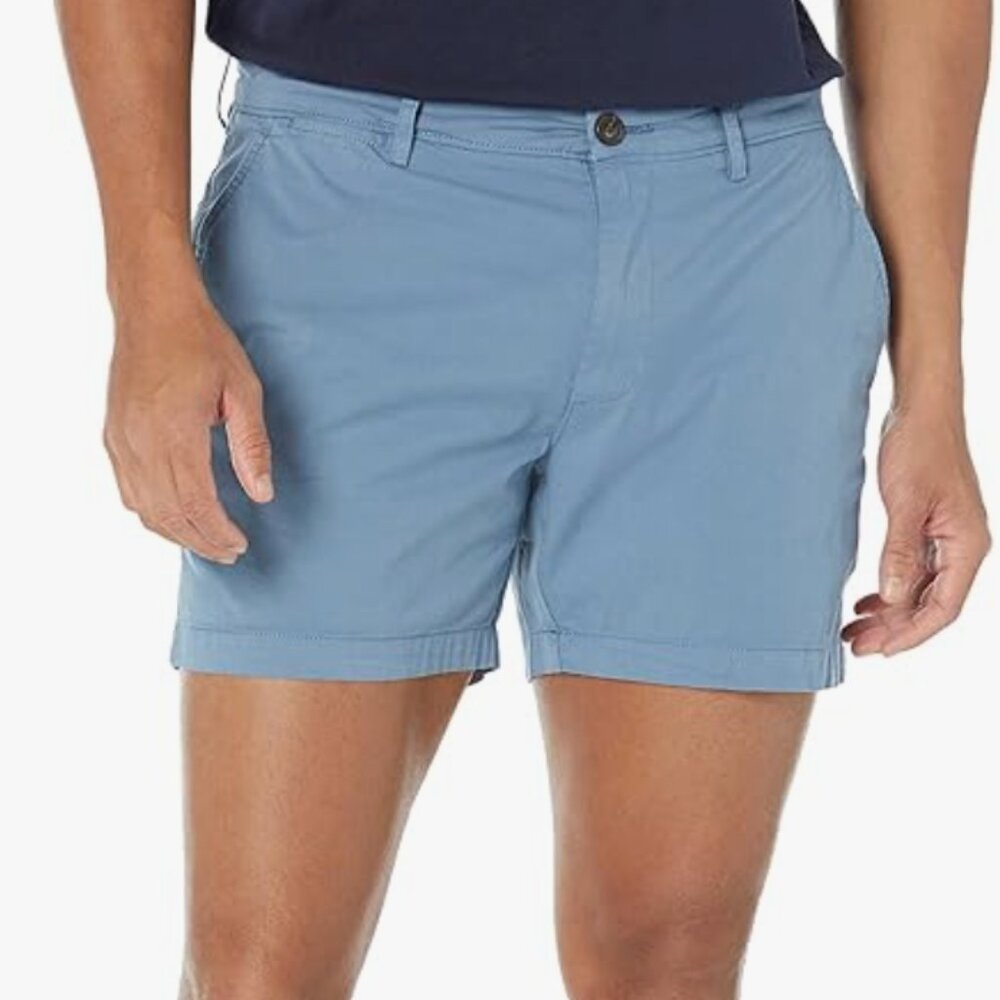 Amazon Essentials Men's Slim-Fit 5" Flat-Front Comfort Stretch Chino Shorts, NWT
